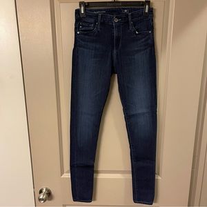 AG Jeans Farrah Skinny High Rise - Navy Blue Denim